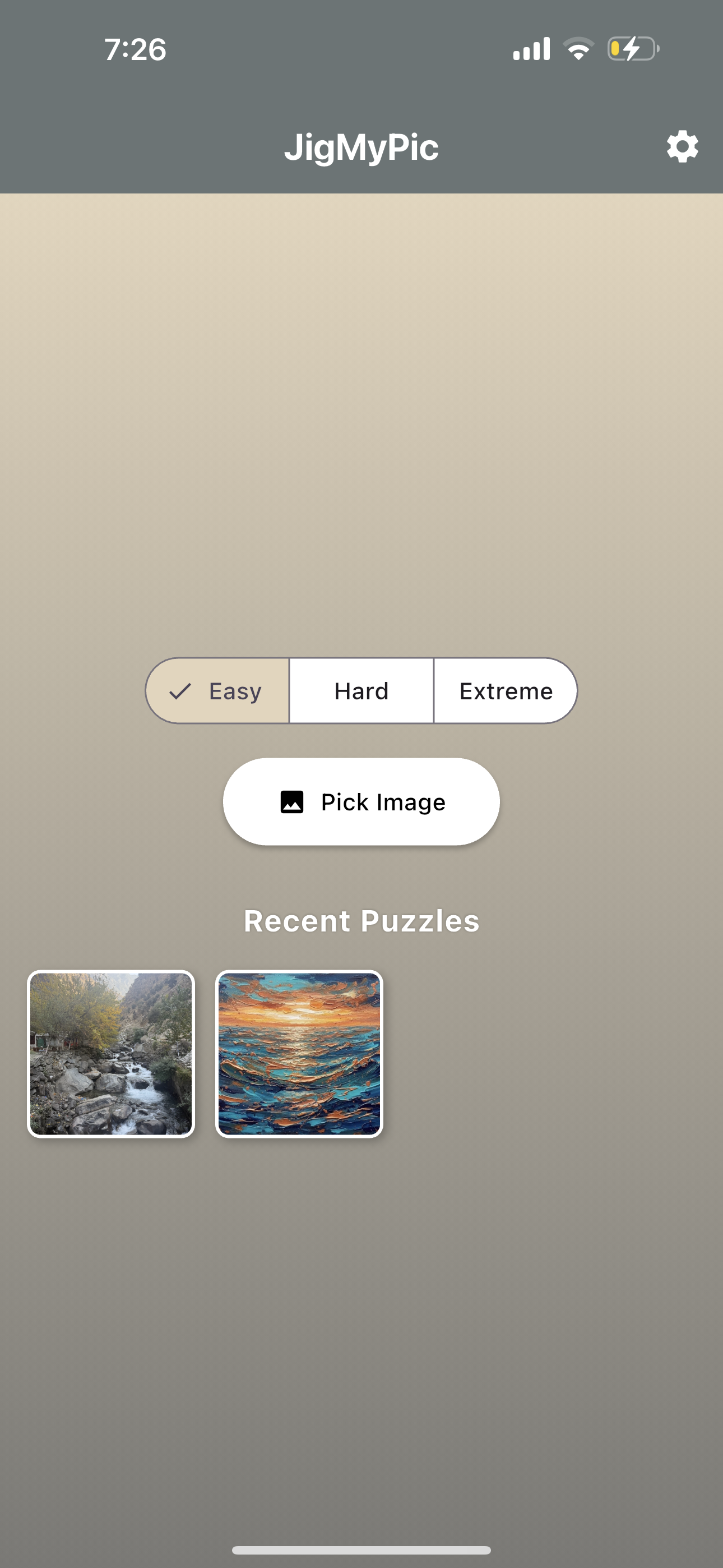 JigMyPic app screen
